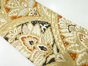 アンティーク　花更紗模様織出し袋帯（材料）